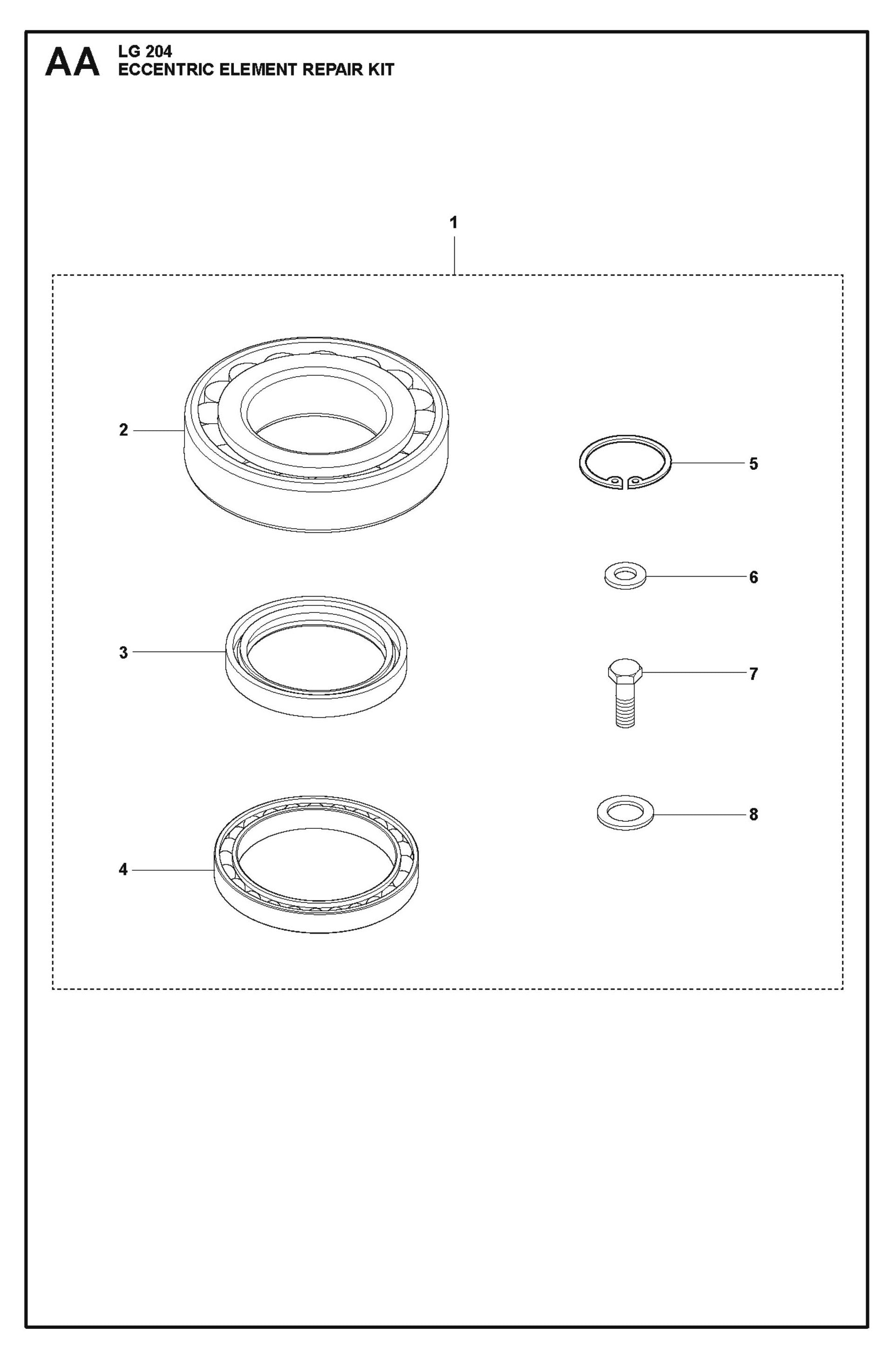 Eccentric Element Repair Kit Parts For LG 204 Petrol By Husqvarna