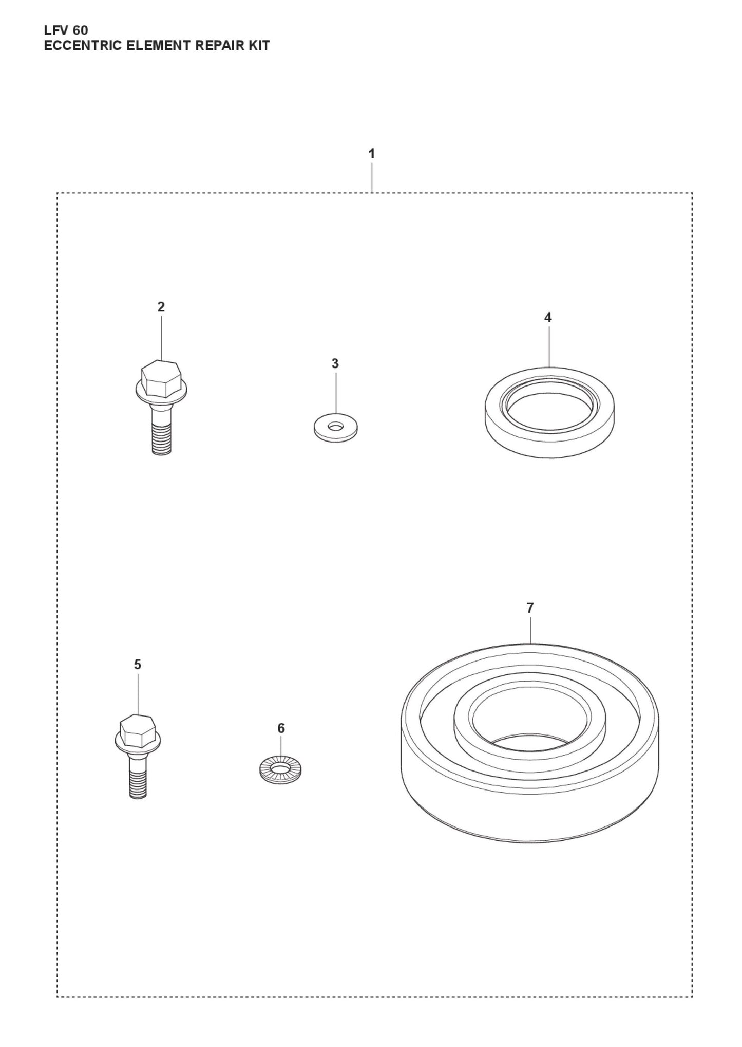 Eccentric Element Repair Kit Parts For LFV 60 By Husqvarna
