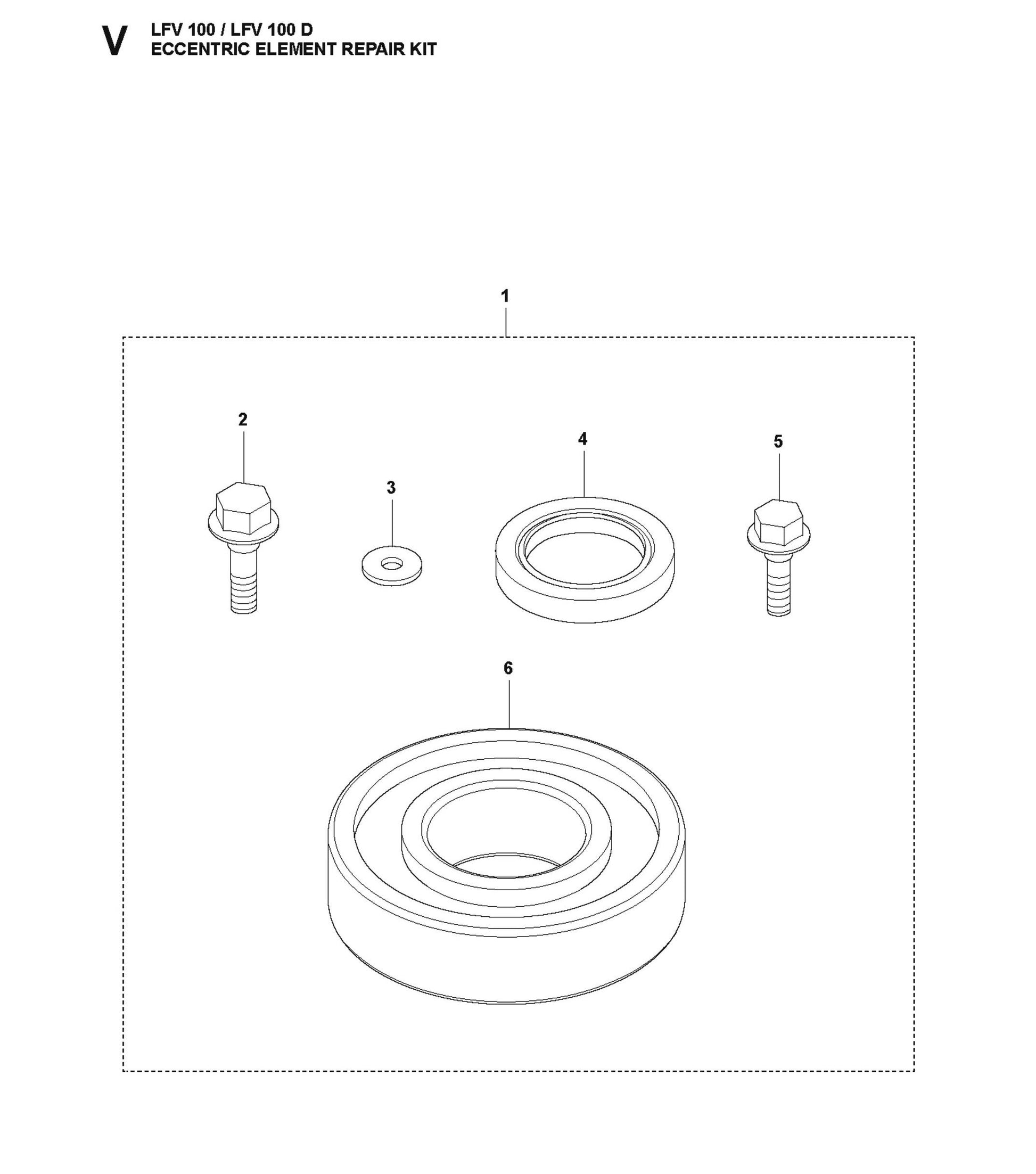 Eccentric Element Repair Kit Parts For LFV 100 By Husqvarna