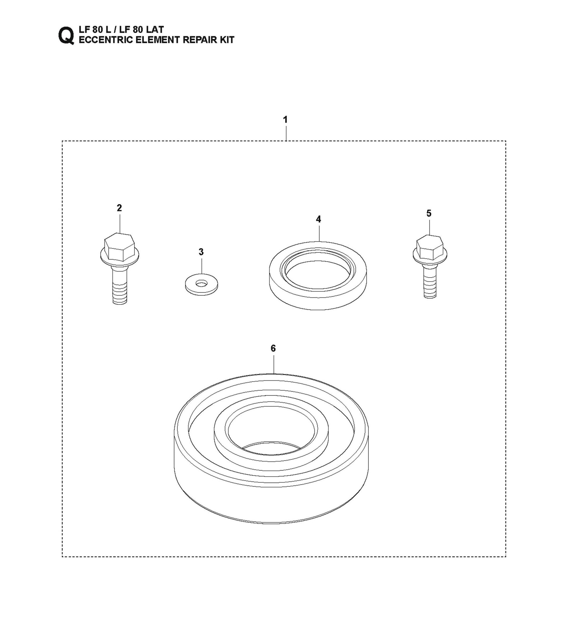 Eccentric Element Repair Kit Parts For LF 80 L By Husqvarna
