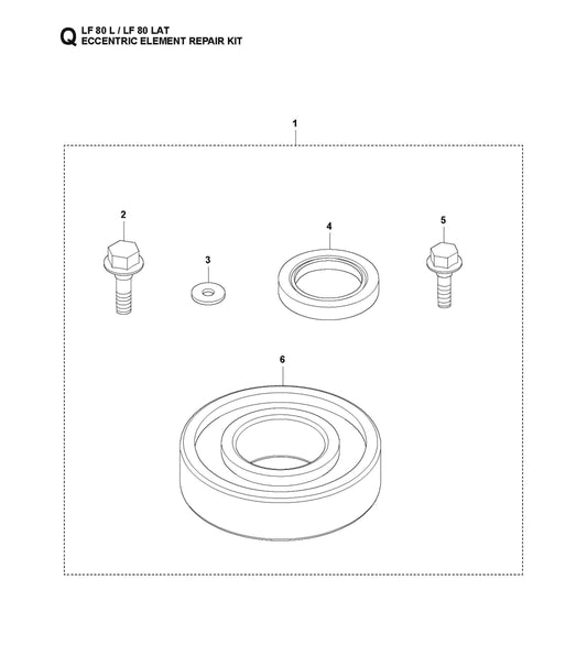 Eccentric Element Repair Kit Parts For LF 80 L By Husqvarna