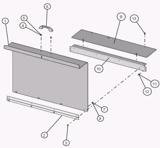 Eclipse AB 2220 SE Arrow Board - Battery Hood and Rear Cover Assembly Parts By Allmand