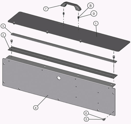 Eclipse AB 2220 SE Arrow Board - Rear Lid (Option) Assembly Parts By Allmand