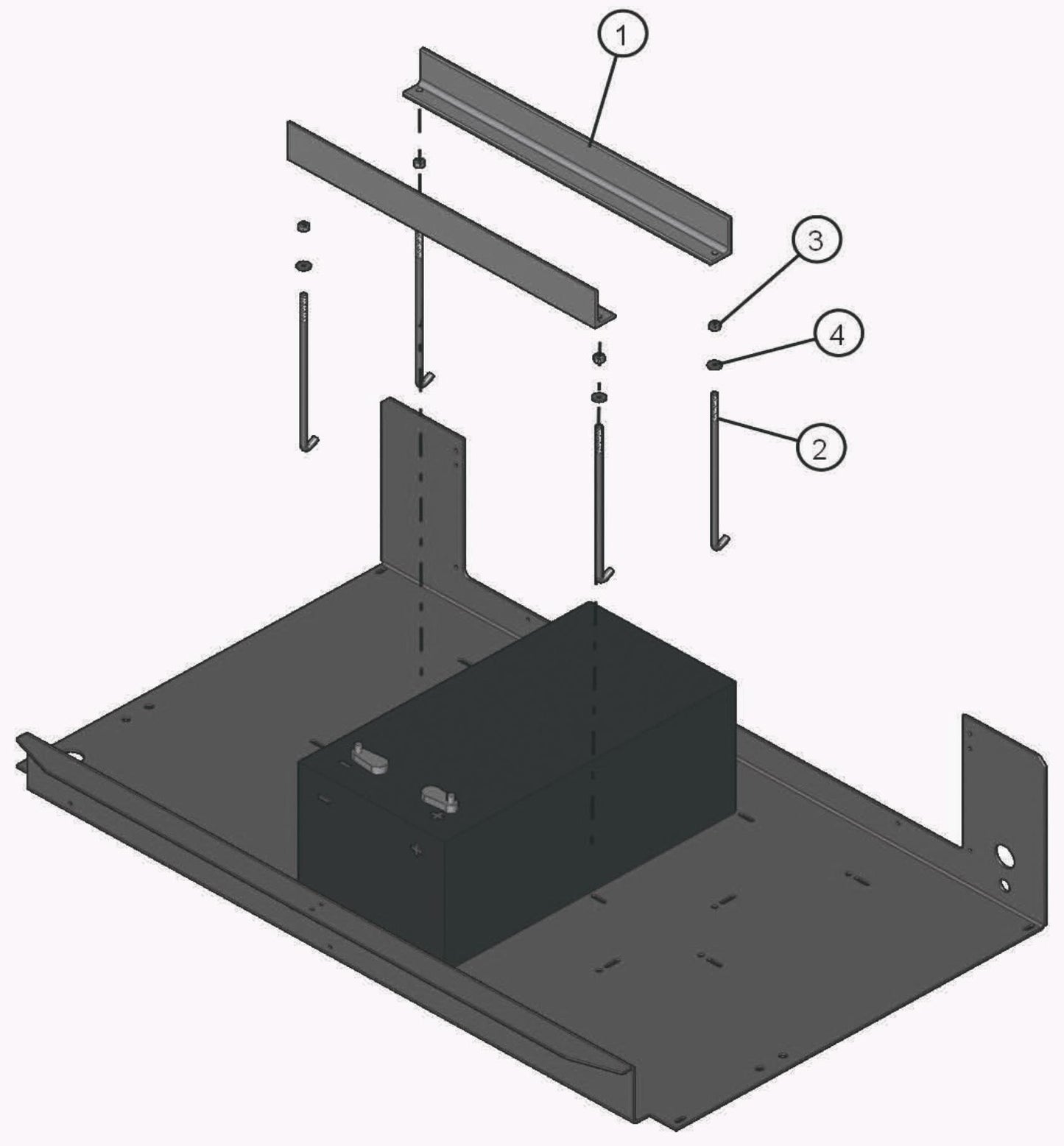 Eclipse AB 2220 SE Arrow Board - One Battery Installation Assembly Parts By Allmand
