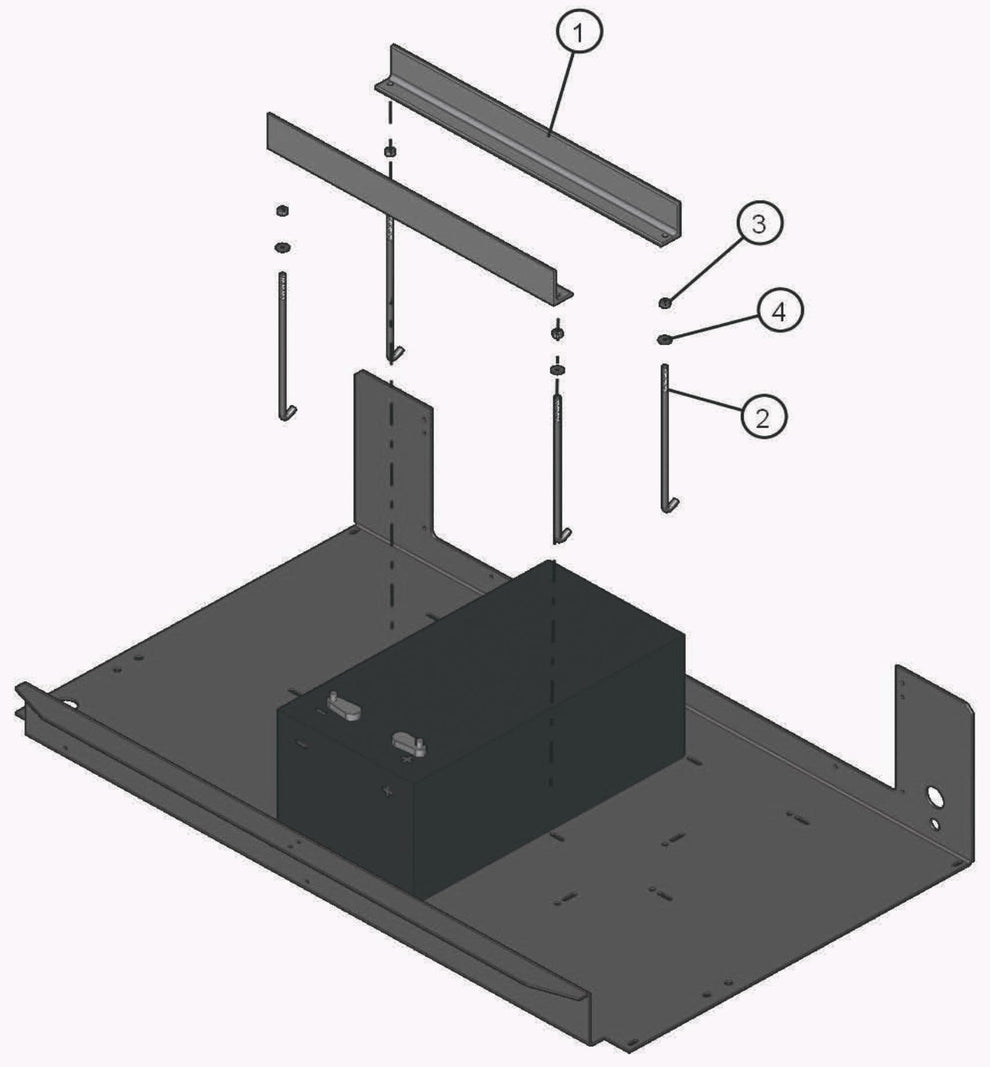 Eclipse AB 2220 SE Arrow Board - One Battery Installation Assembly Parts By Allmand