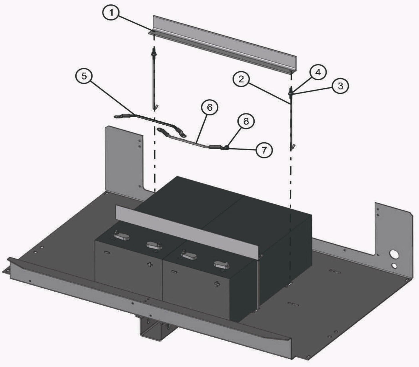 Eclipse AB 2220 SE Arrow Board - Two Battery Installation (Option) Assembly Parts By Allmand