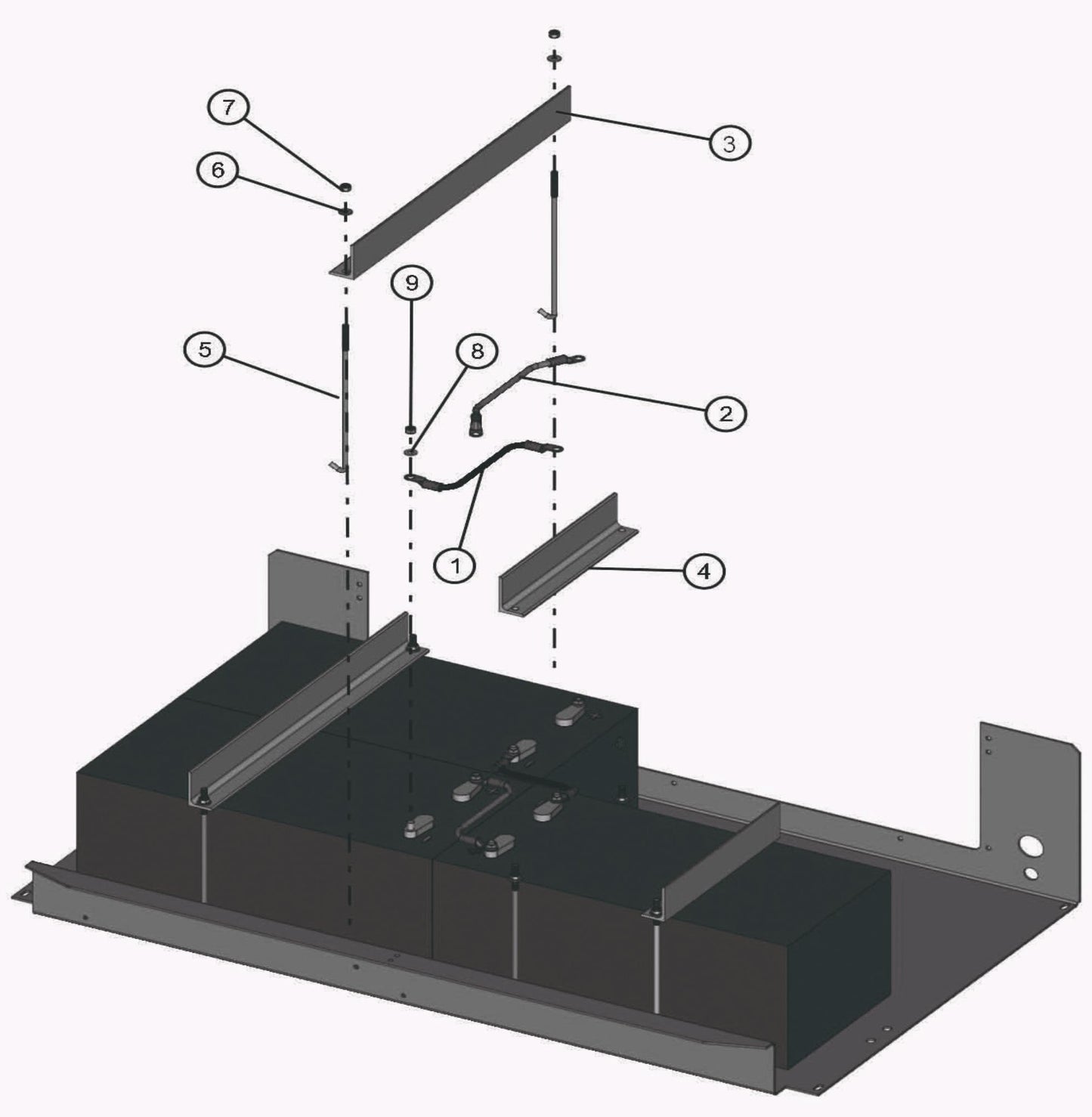 Eclipse AB 2220 SE Arrow Board - Three Battery Installation (Option) Assembly Parts By Allmand