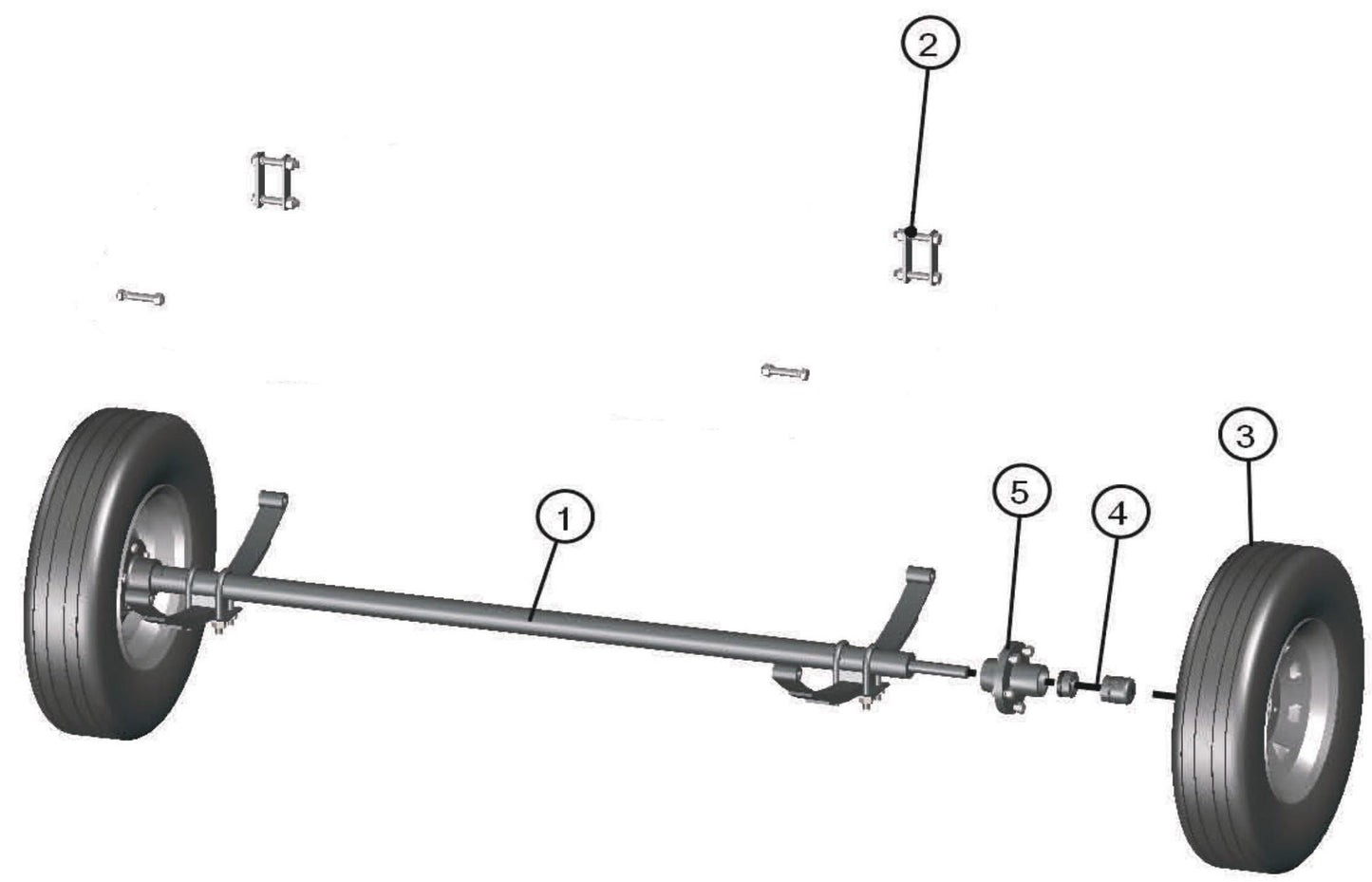 Eclipse AB 2220 SE Arrow Board - Axle and Wheel Assembly Parts By Allmand
