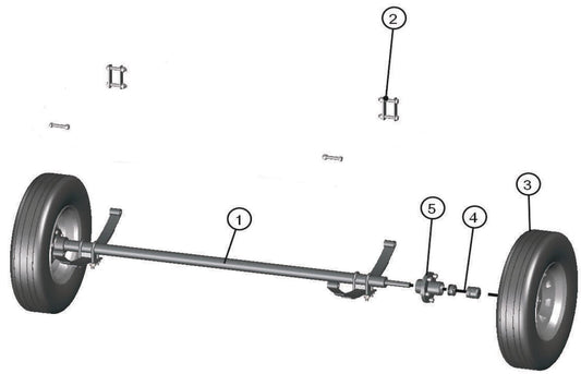 Eclipse AB 2220 SE Arrow Board - Axle and Wheel Assembly Parts By Allmand