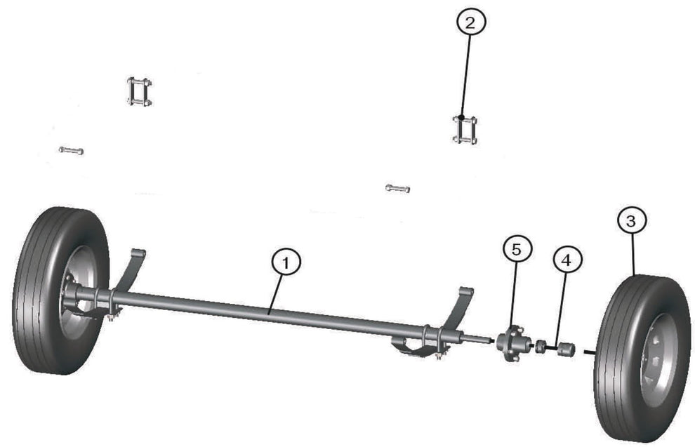 Eclipse AB 2220 SE Arrow Board - Axle and Wheel Assembly Parts By Allmand