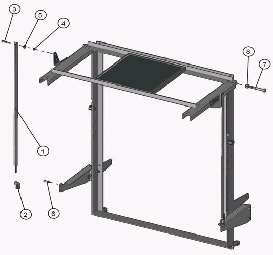 Eclipse AB 2220 SE Arrow Board - Solar Panel Lift Arm Assembly Parts By Allmand