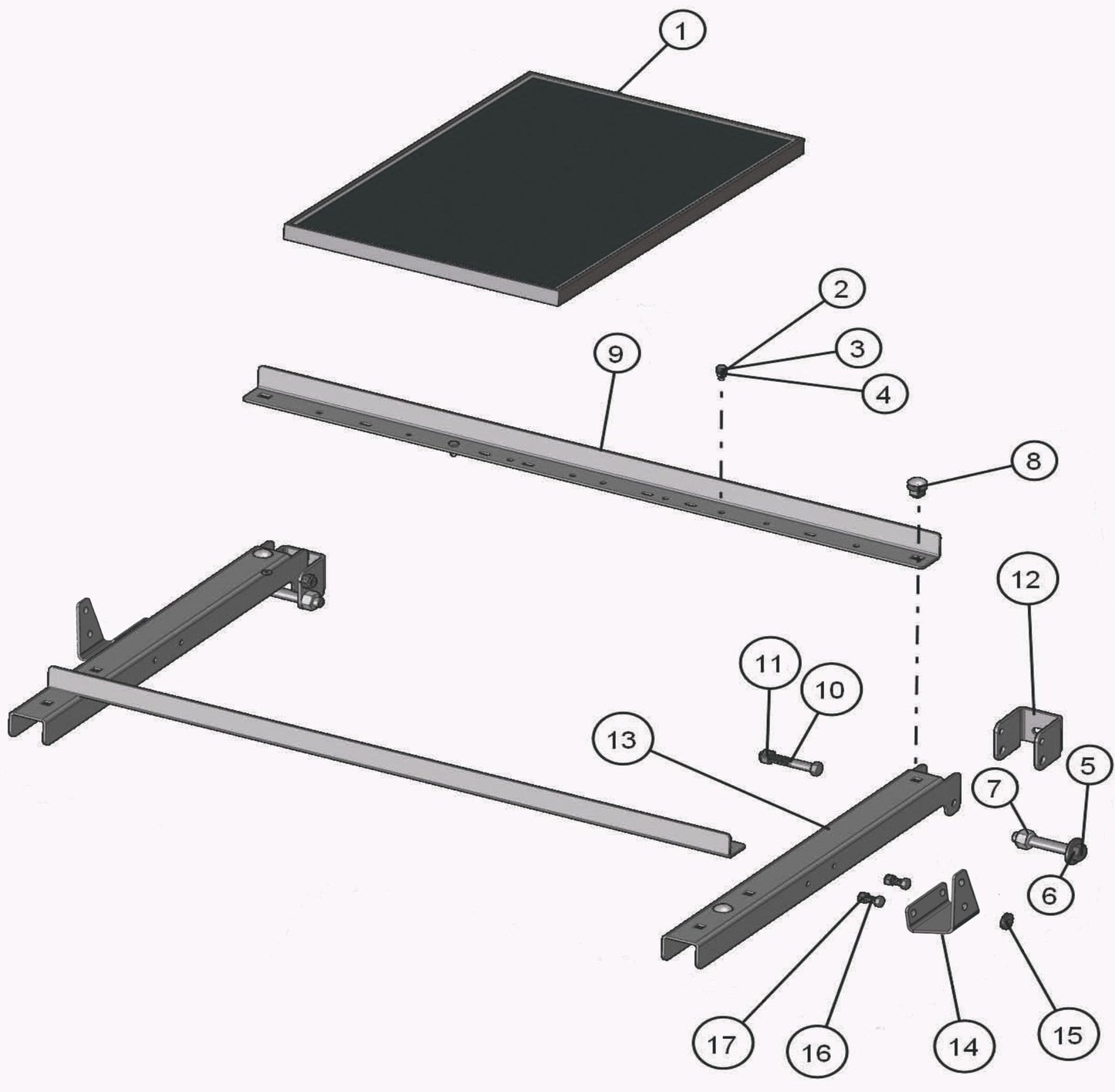 Eclipse AB 2220 SE Arrow Board - Single Solar Panel Adjustment Mount Assembly Parts By Allmand