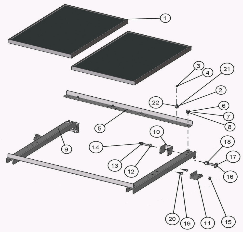 Eclipse AB 2220 SE Arrow Board - Double Solar Panel Adjustment Mount (Option) Assembly Parts By Allmand