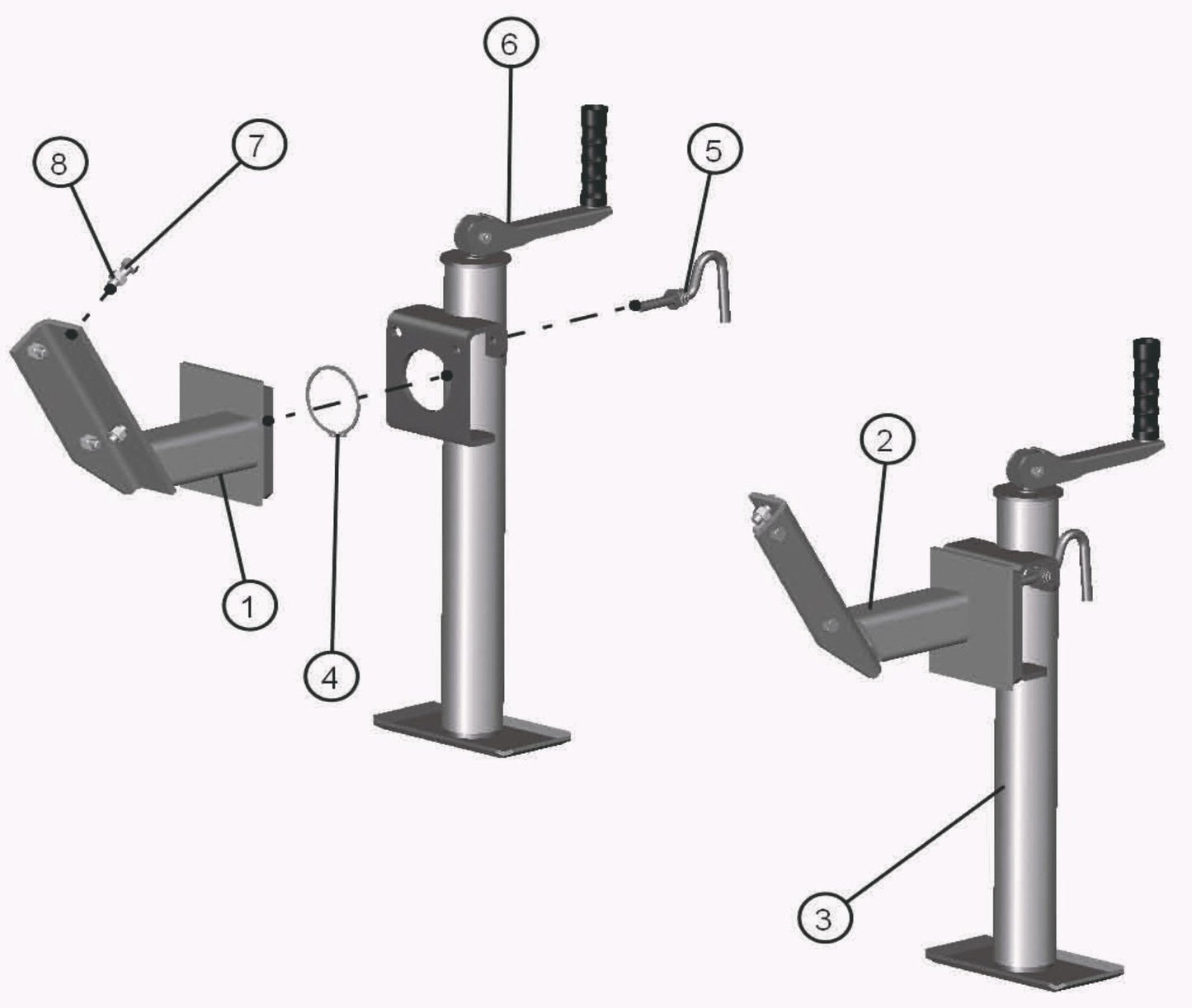 Eclipse AB 2220 SE Arrow Board - Bolt On Jack Stands (Option) Assembly Parts By Allmand