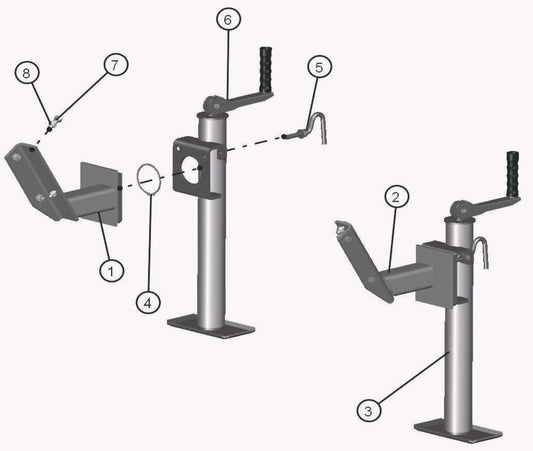 Eclipse AB 2220 SE Arrow Board - Bolt On Jack Stands (Option) Assembly Parts By Allmand