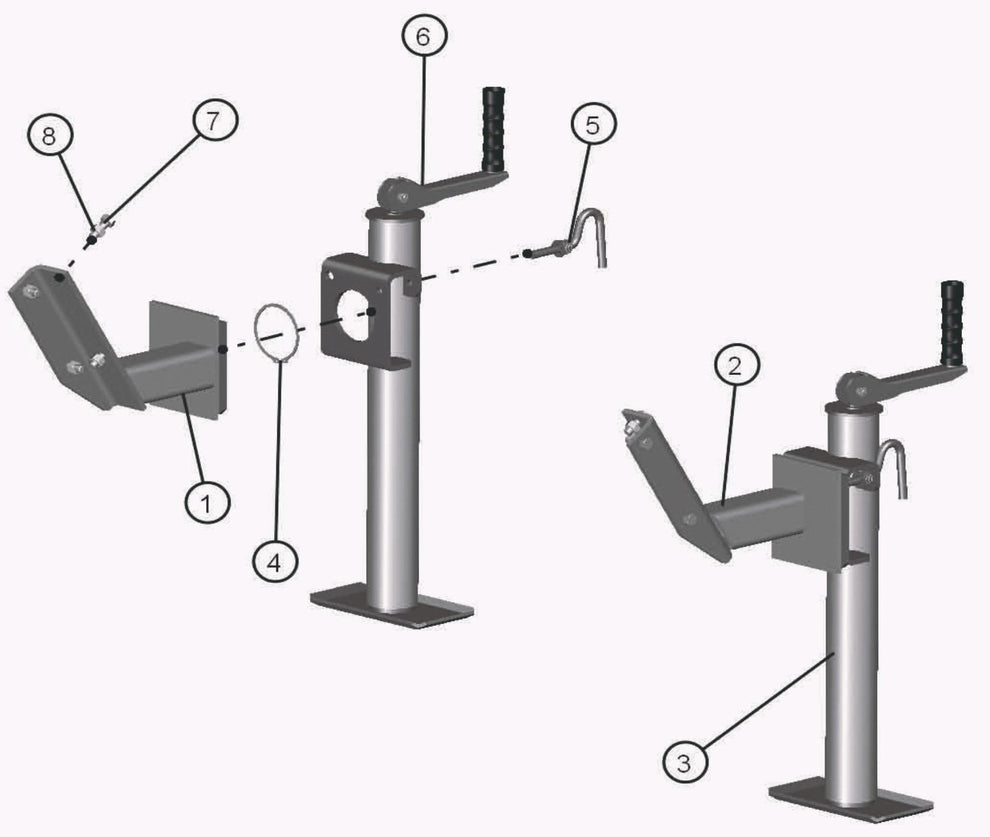 Eclipse AB 2220 SE Arrow Board - Bolt On Jack Stands (Option) Assembly Parts By Allmand