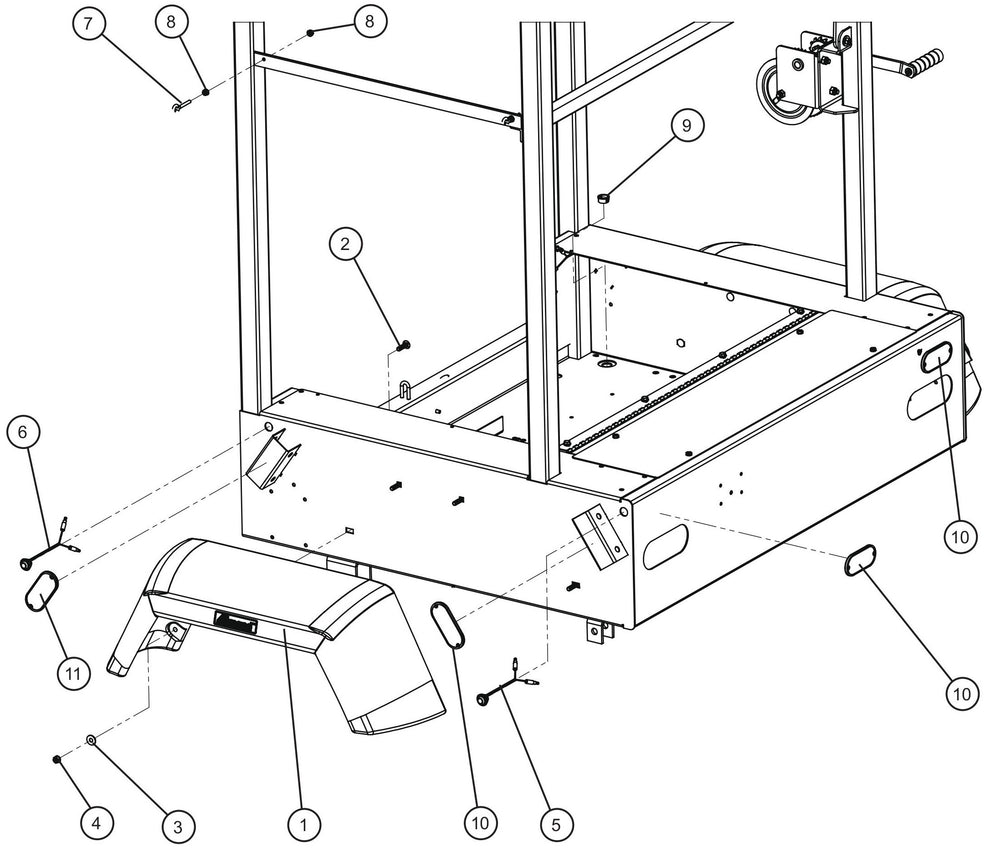 Eclipse AB 2400 SE Arrow Board-Trailer Base Group (2 of 3) Assembly Parts By Allmand