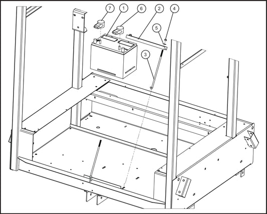 Eclipse AB 2400 SE Arrow Board-Single AGM Battery Assembly Parts By Allmand