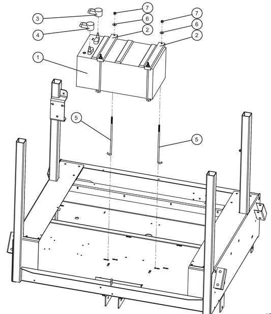 Eclipse AB 2400 SE Arrow Board-Single 8D Battery Assembly Parts By Allmand