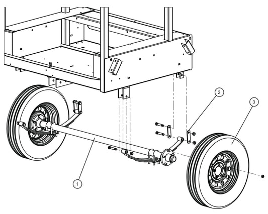 Eclipse AB 2400 SE Arrow Board-Axle Group Assembly Parts By Allmand