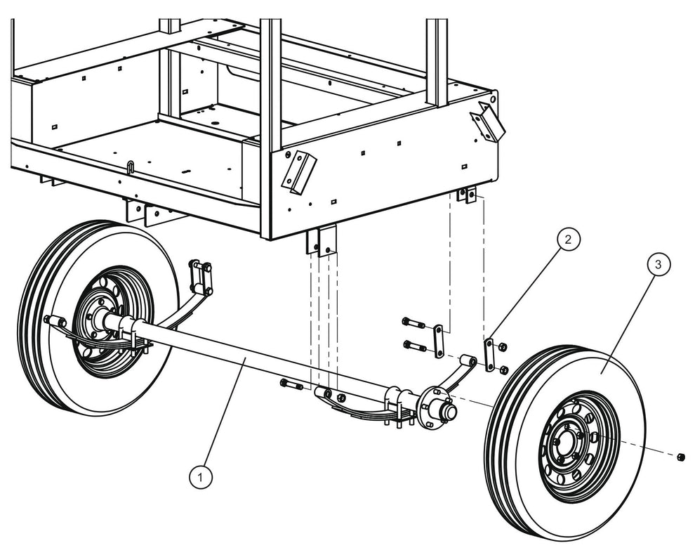 Eclipse AB 2400 SE Arrow Board-Axle Group Assembly Parts By Allmand