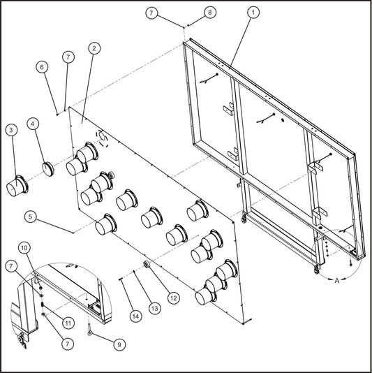 Eclipse AB 2400 SE Arrow Board-15 Light LED Sign Board Assembly Parts By Allmand