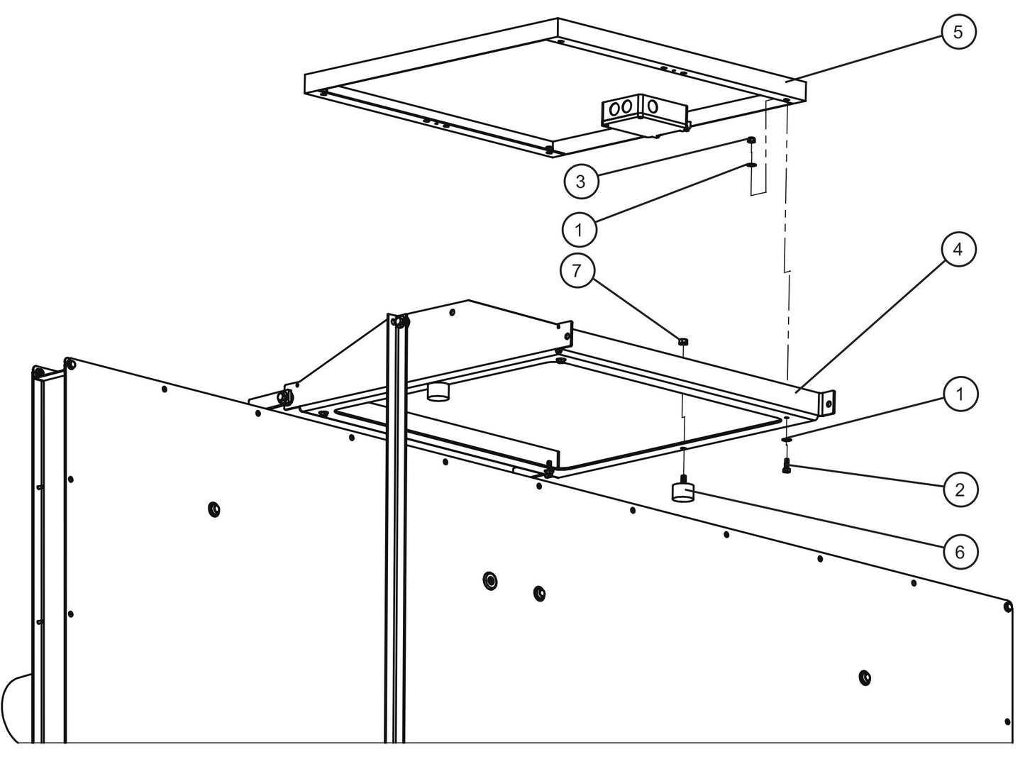 Eclipse AB 2400 SE Arrow Board-Single 50 Watt Solar Panel Group (2 of 2) Assembly Parts By Allmand