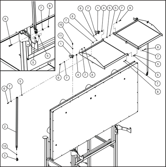 Eclipse AB 2400 SE Arrow Board-Double 50 Watt Solar Panel Group (1 of 2) Assembly Parts By Allmand