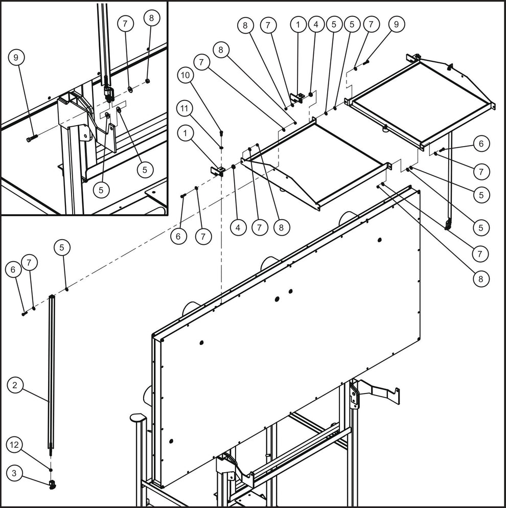 Eclipse AB 2400 SE Arrow Board-Double 50 Watt Solar Panel Group (1 of 2) Assembly Parts By Allmand