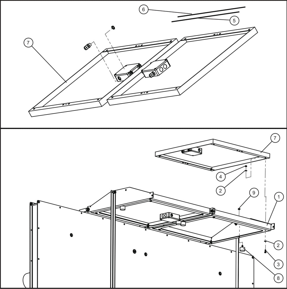 Eclipse AB 2400 SE Arrow Board-Double 50 Watt Solar Panel Group (2 of 2) Assembly Parts By Allmand