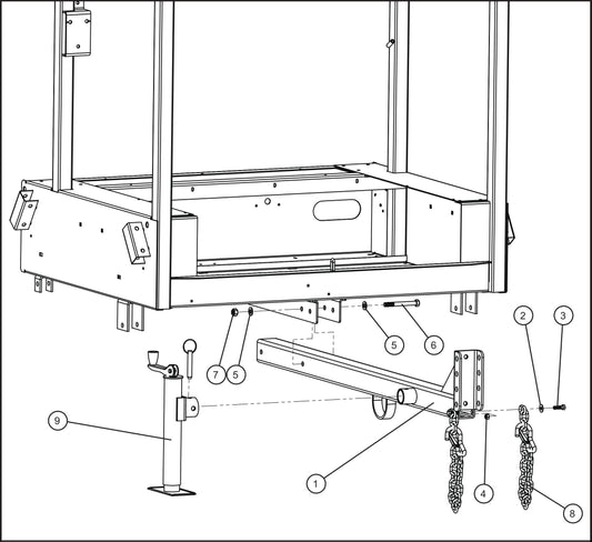 Eclipse AB 2400 SE Arrow Board-Tongue Group Assembly Parts By Allmand