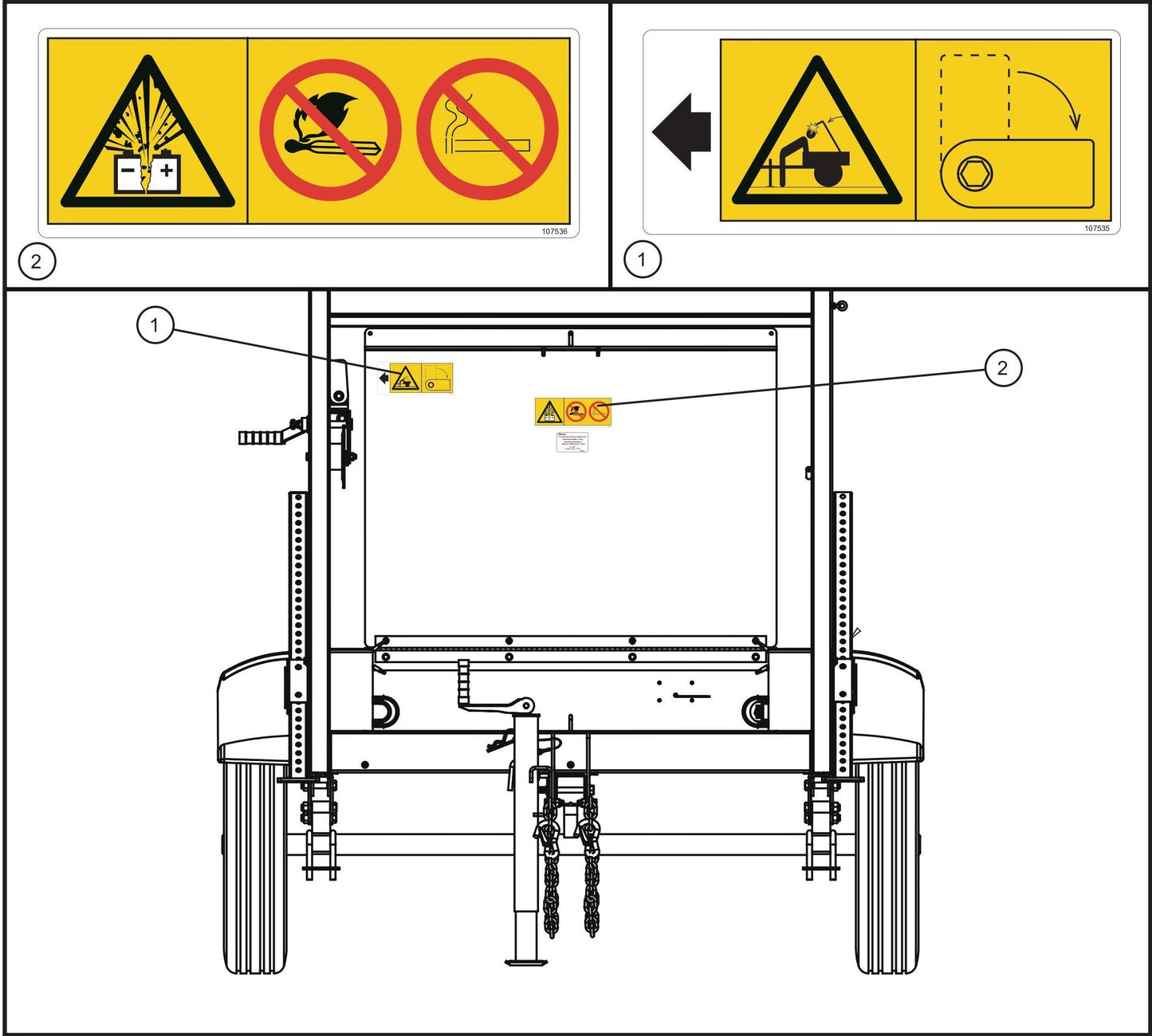 Eclipse AB 2400 SE Arrow Board-Wordless Battery Hood Decals Assembly Parts By Allmand