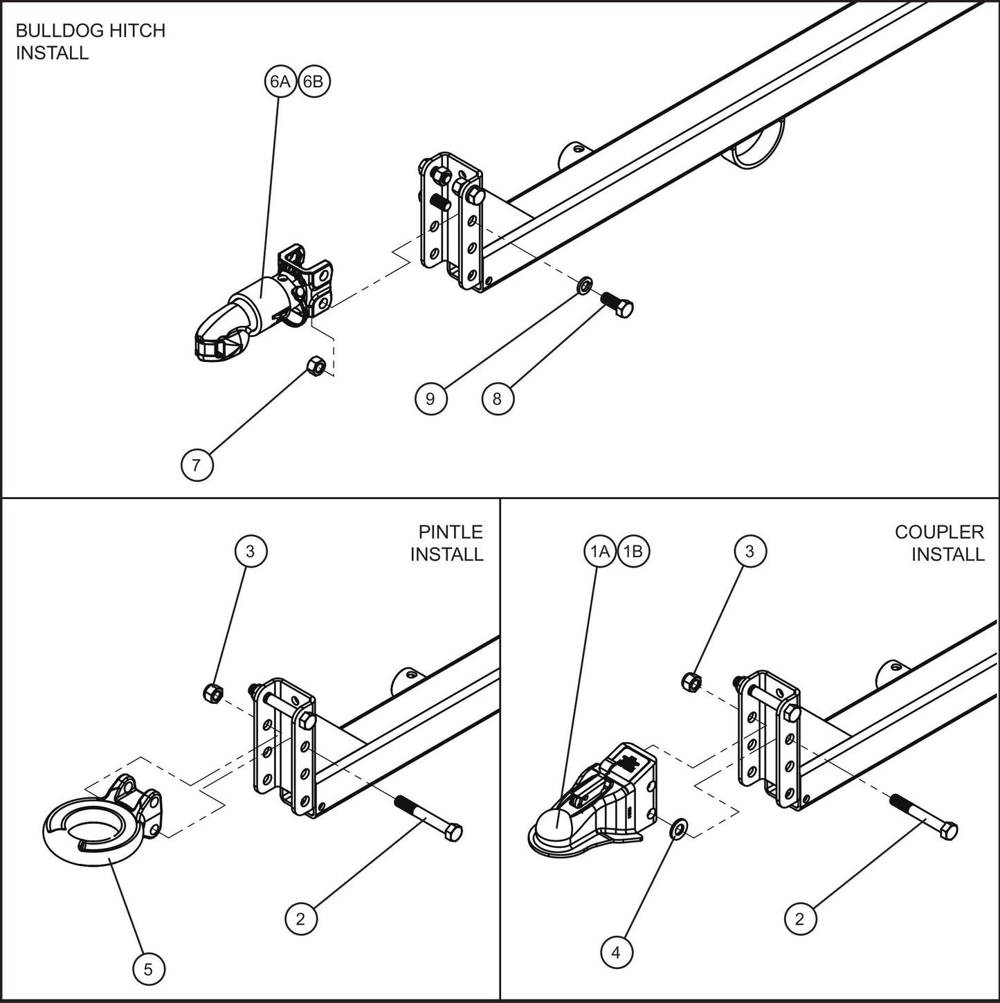 Eclipse AB 2400 SE Arrow Board-Tongue Coupler Options Assembly Parts By Allmand