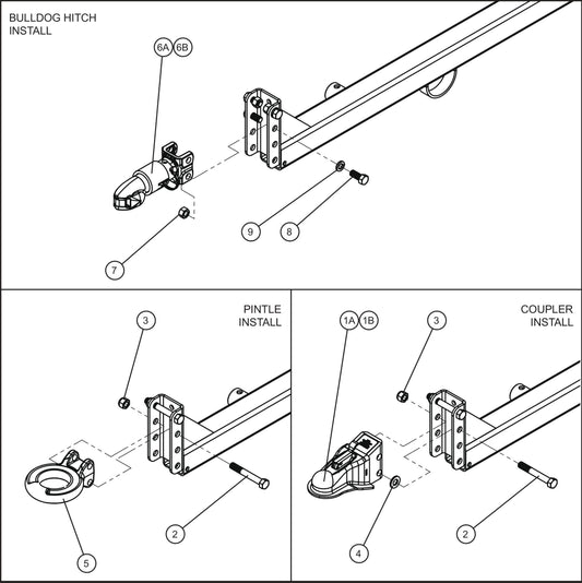Eclipse AB 2400 SE Arrow Board-Tongue Coupler Options Assembly Parts By Allmand