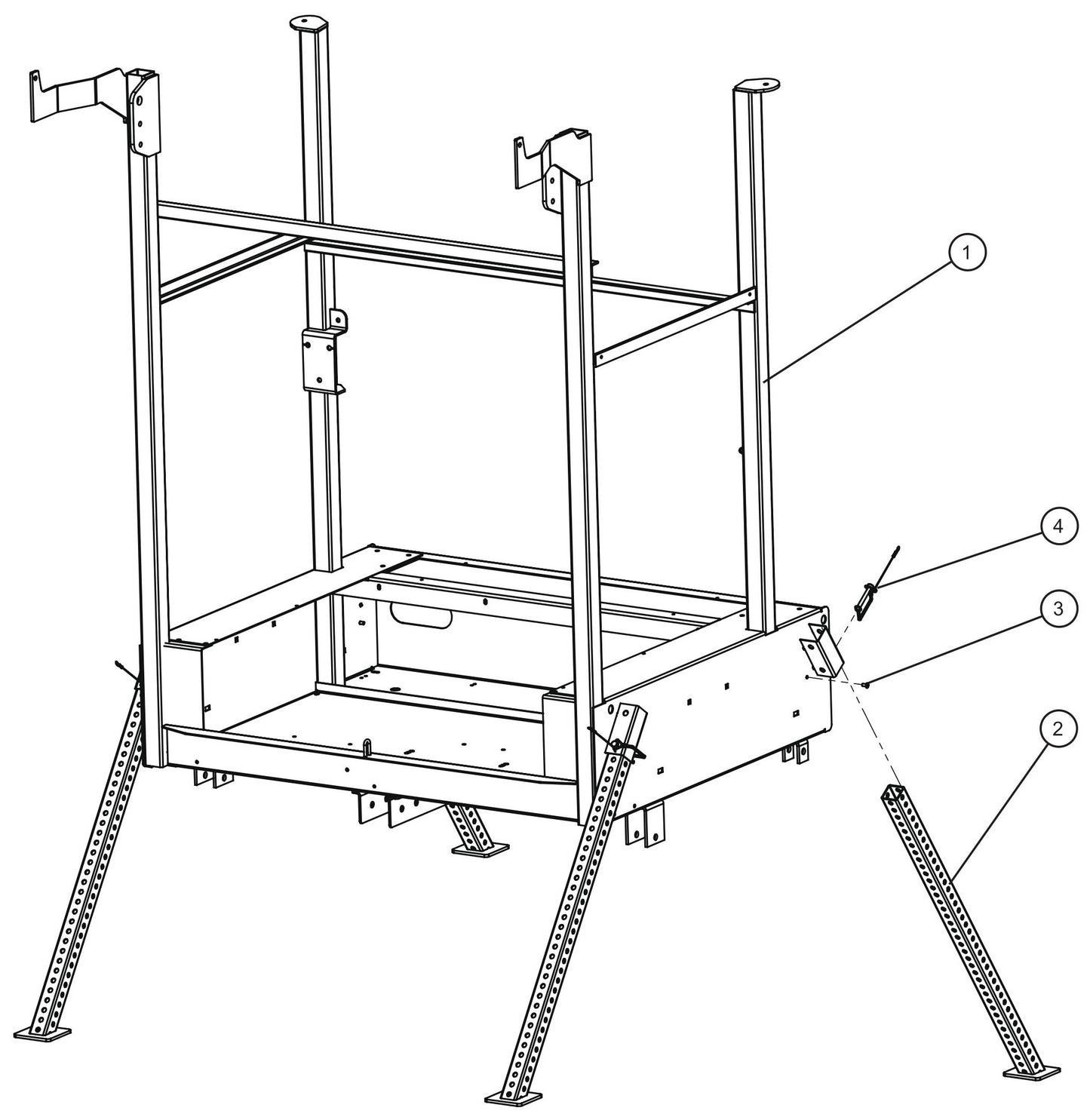 Eclipse AB 2400 SE Arrow Board-Frame and Jack Stands Assembly Parts By Allmand
