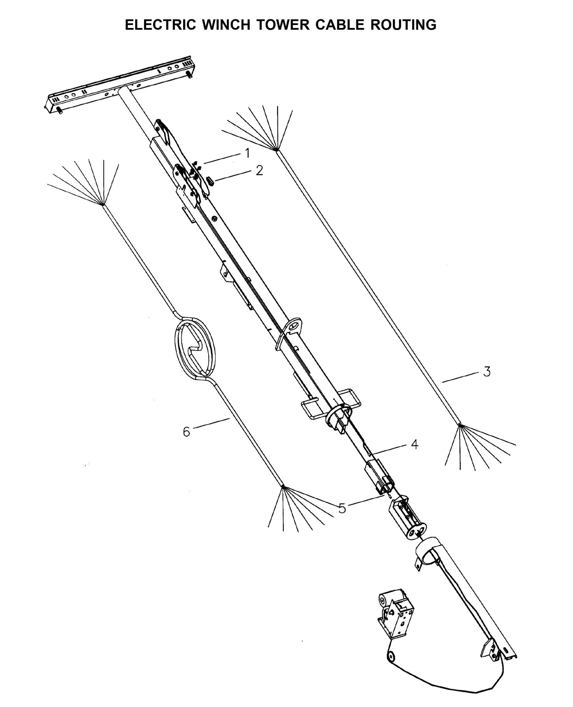 Maxi-Lite Laydown 15-20KW-Electric Winch Tower Cable Routing Parts By Allmand