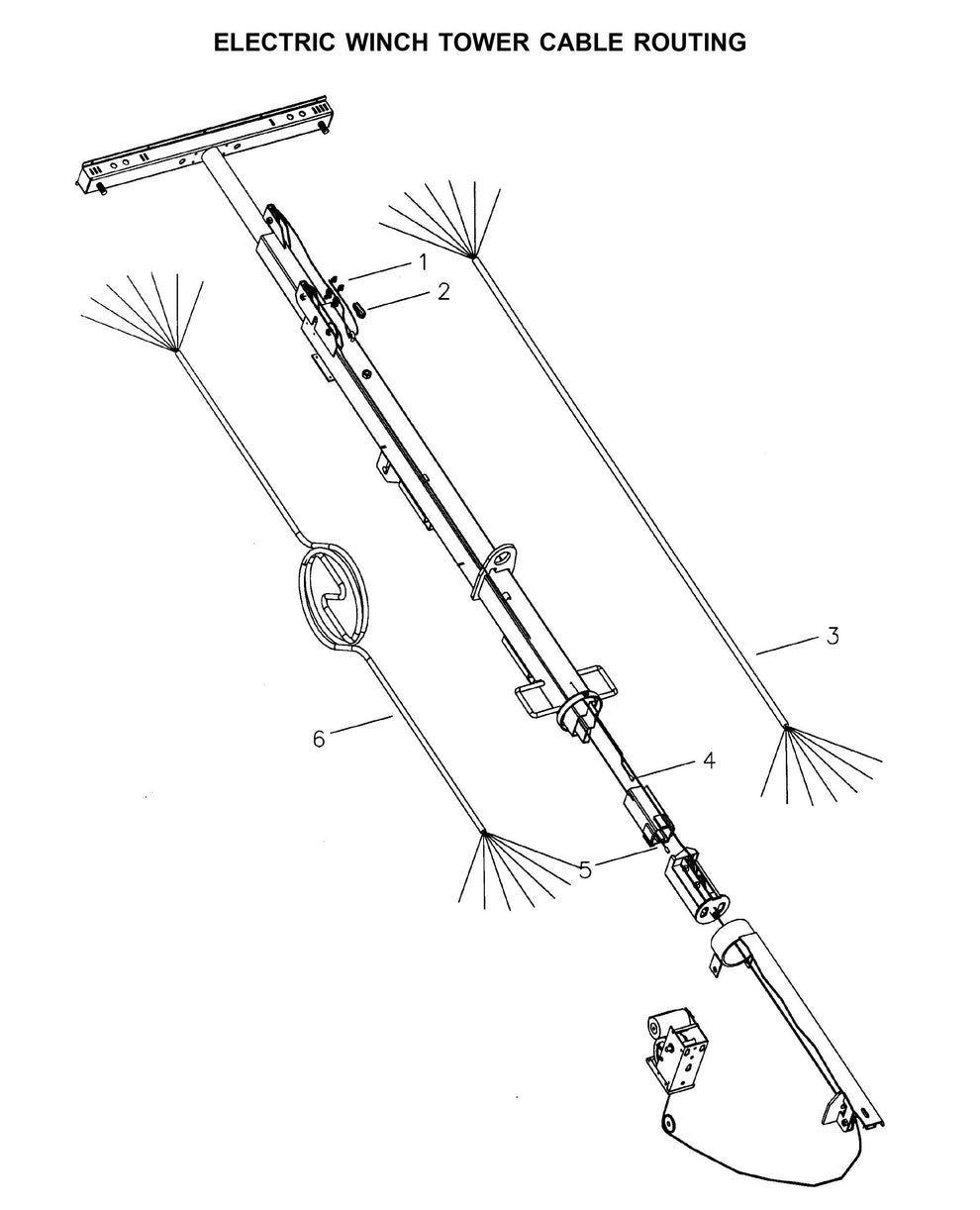 Maxi-Lite Laydown 15-20KW-Electric Winch Tower Cable Routing Parts By Allmand