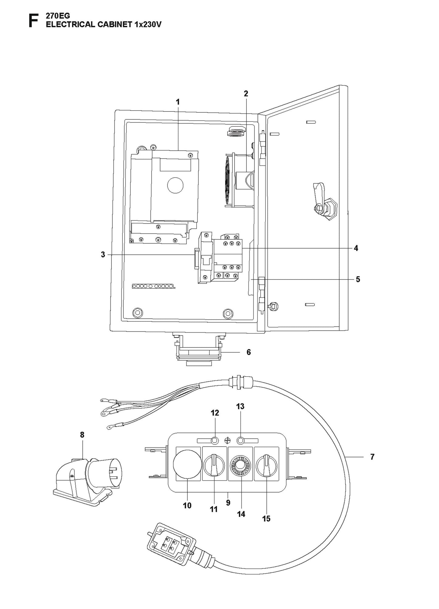 Electrical Cabinet 1x230V Parts For HTC 270 EG By Husqvarna