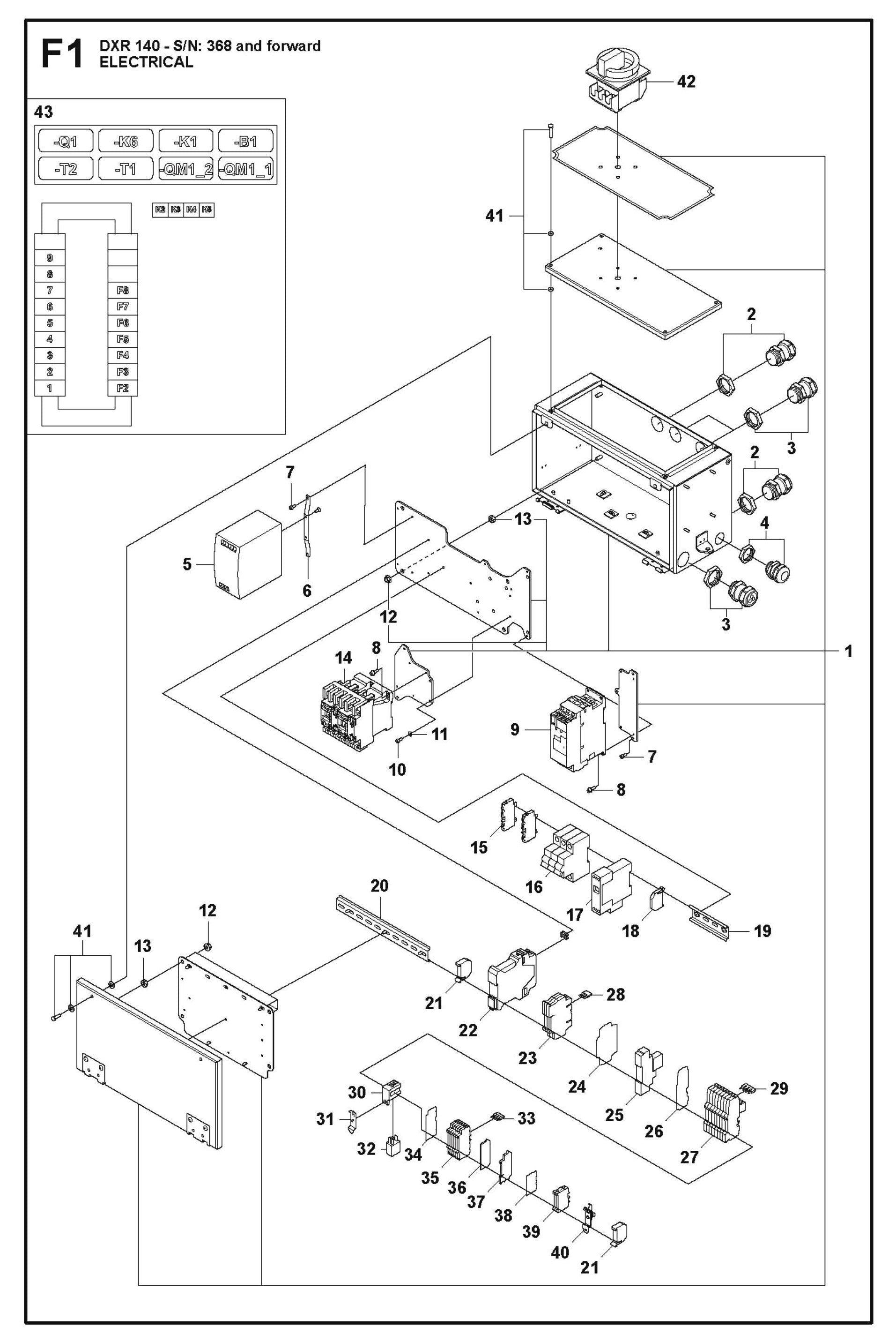 Electrical fig 2 Parts for DXR 140 By Husqvarna