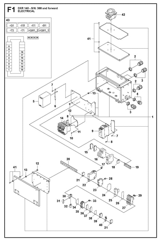 Electrical fig 2 Parts for DXR 140 By Husqvarna