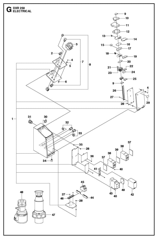 Electrical fig 2 Parts for DXR 250 By Husqvarna