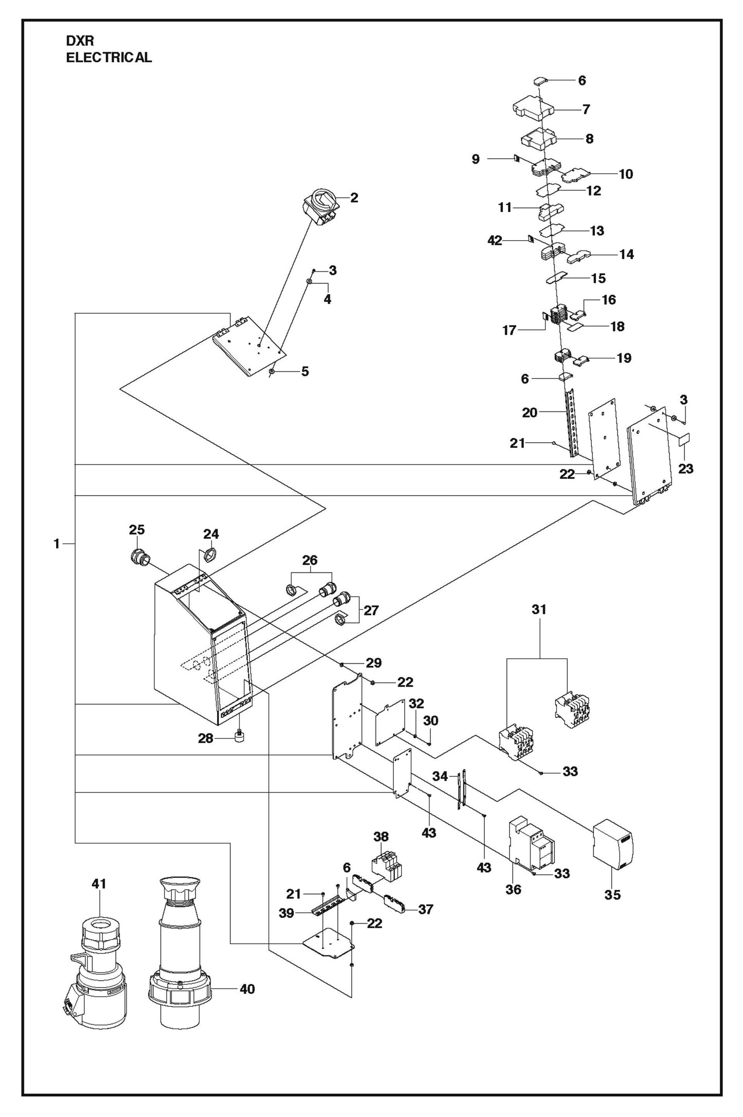 Electrical fig 2 Parts for DXR 310 By Husqvarna
