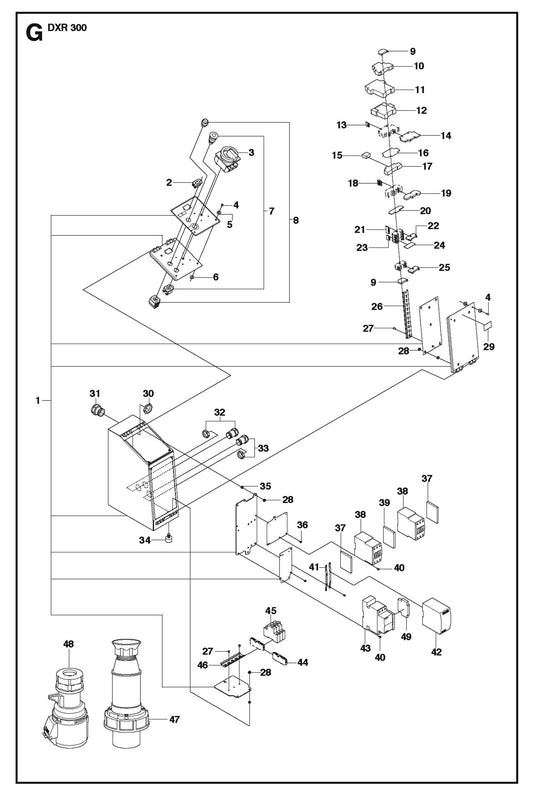 Electrical fig 2 Parts for DXR 300 By Husqvarna