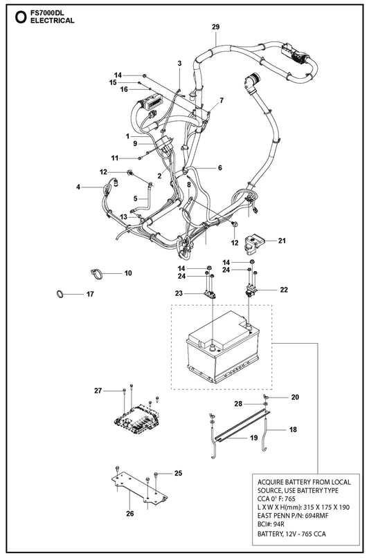 Electrical Parts for FS7000 DL By Husqvarna