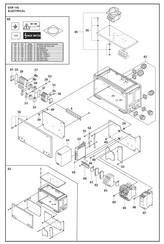 Electrical Parts for DXR 145 By Husqvarna