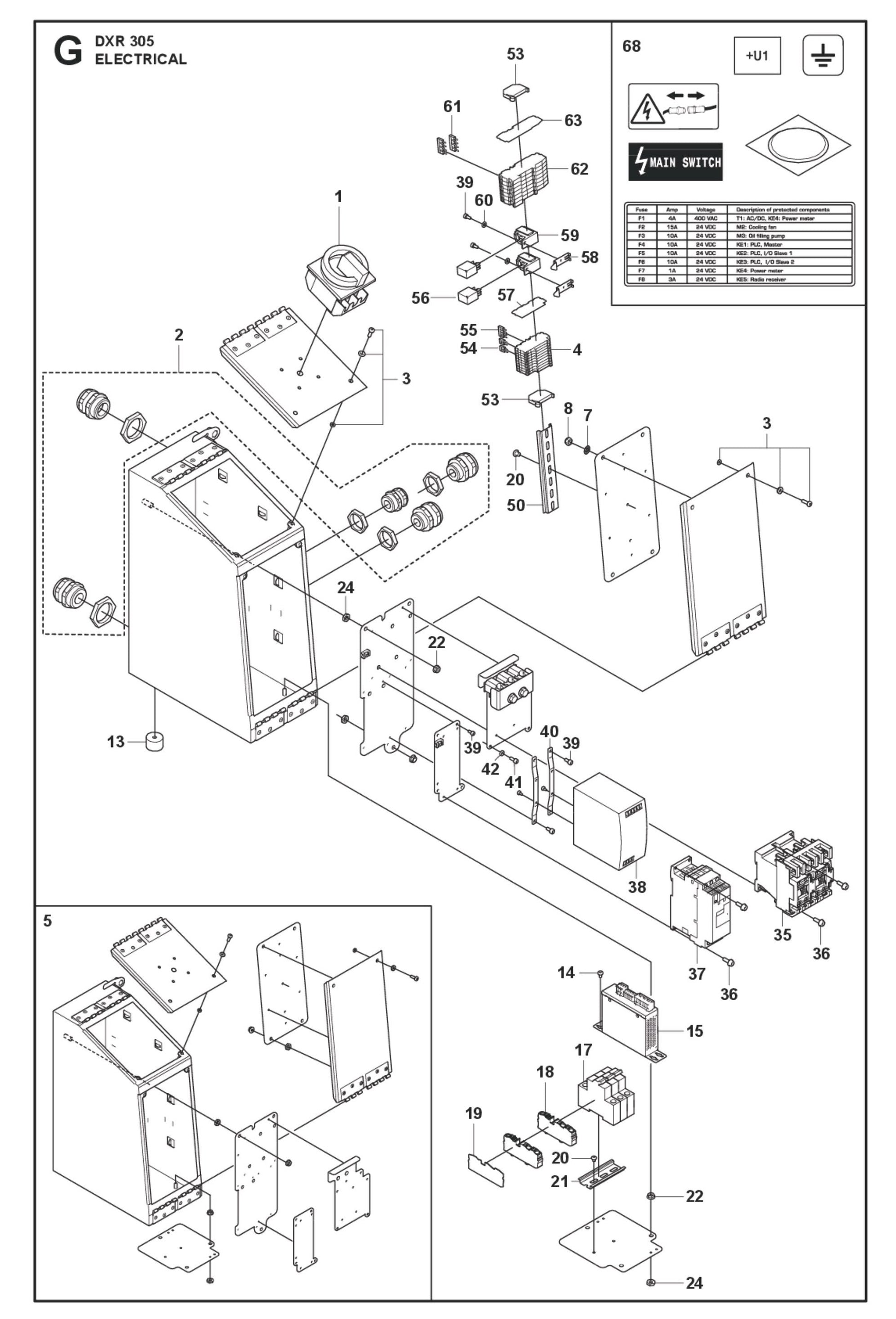 Electrical Parts for DXR 305 By Husqvarna