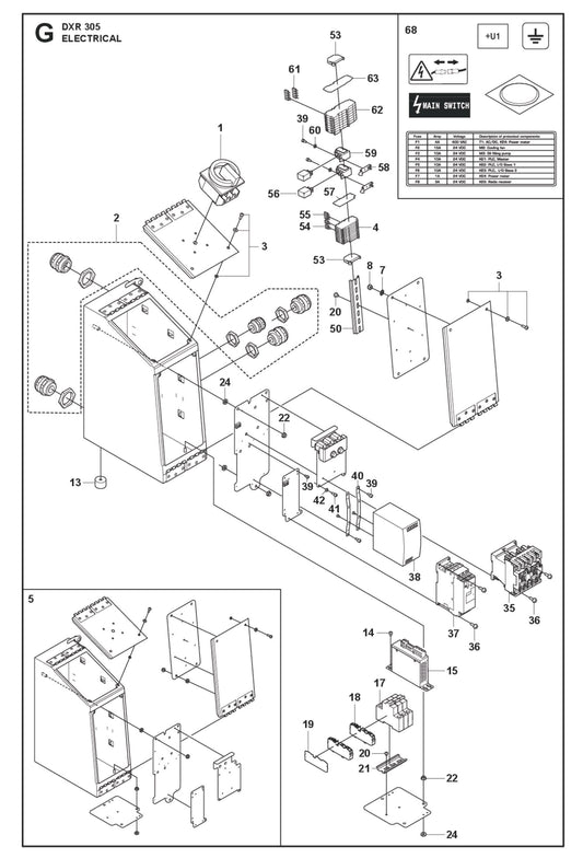Electrical Parts for DXR 305 By Husqvarna