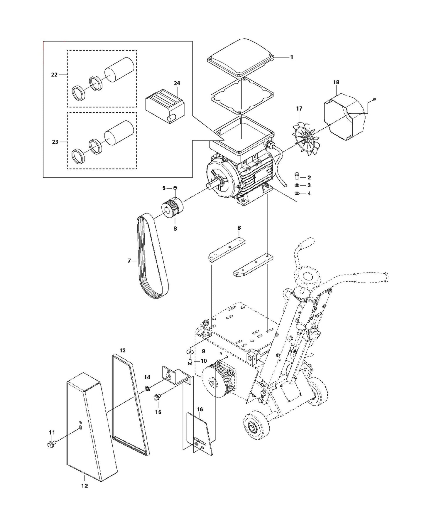 Engine Assembly Parts For CG200 By Husqvarna
