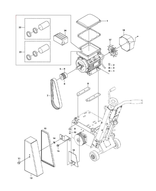 Engine Assembly Parts For CG200 By Husqvarna