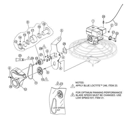 Engine Assembly Parts for J36S60 Trowels by Multiquip Whiteman